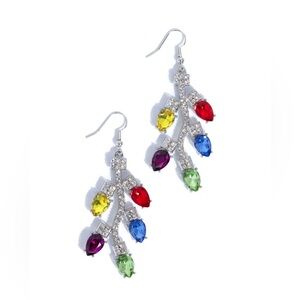 Colorful Christmas Lights Gemstone Earrings